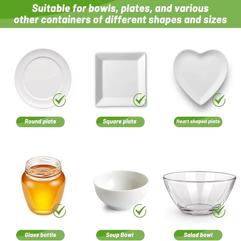 Eco-Friendly Disposable Food Covers - Stretchable Saran Wrap for Fresh Fruit & Vegetable Storage