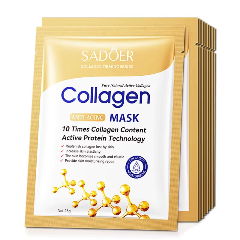 20Pcs Hyaluronic Collagen Face Mask Firming Moisturizing Sheet