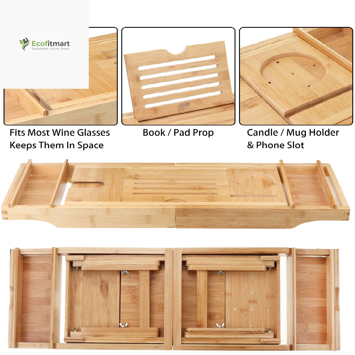 Transform Your Bath into a Spa Oasis with the Adjustable Bamboo Bath Caddy