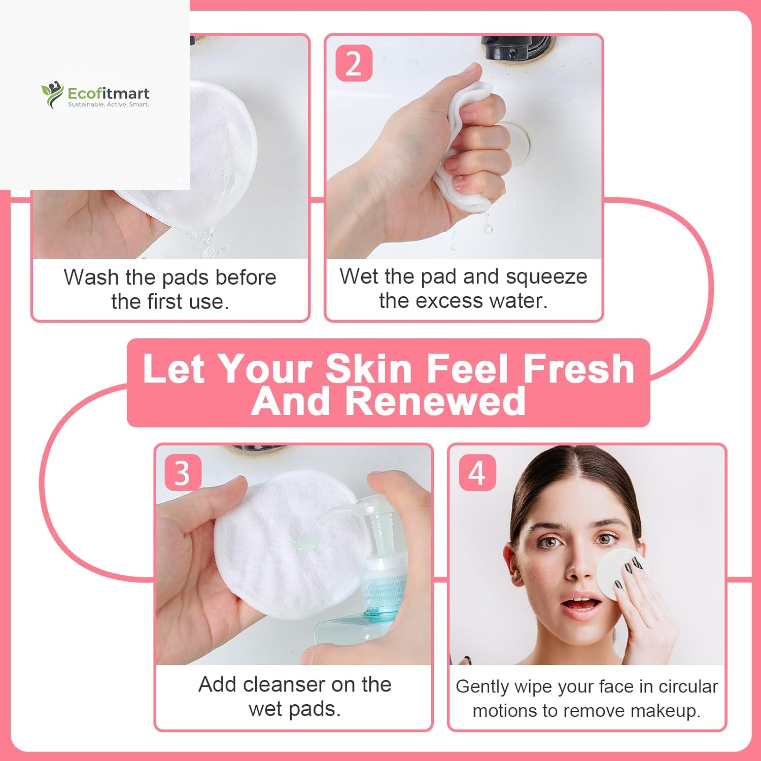 Reusable Eco-Friendly Makeup Remover Pads – 31 Soft Cotton Face Pads for Effortless Cleansing