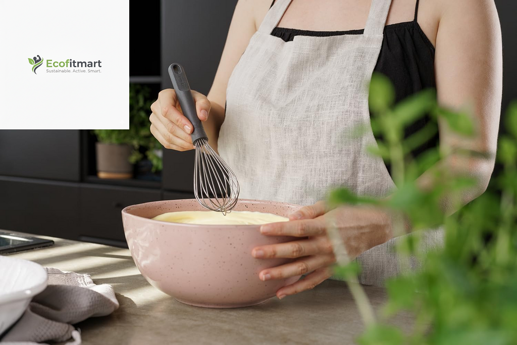 Sustainable Zyliss Medium Hand Whisk - Eco-Friendly Design with Wheat Straw and Stainless Steel