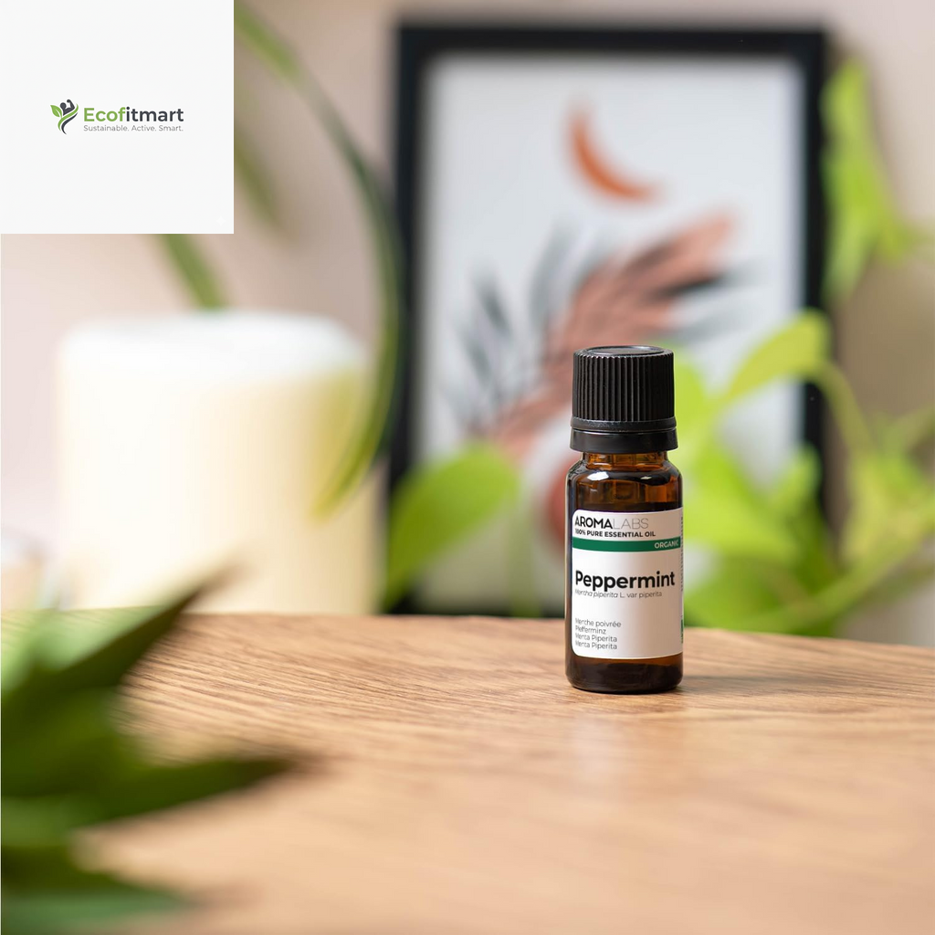 Pure Organic Peppermint Essential Oil - 10ml - 100% Ecocert Certified for Aromatherapy Bliss and Wellness