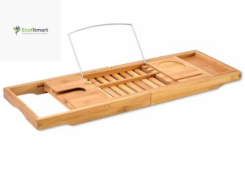 Elegant Bamboo Expandable Bathtub Caddy Tray - Ultimate Luxury for Relaxing Soaks
