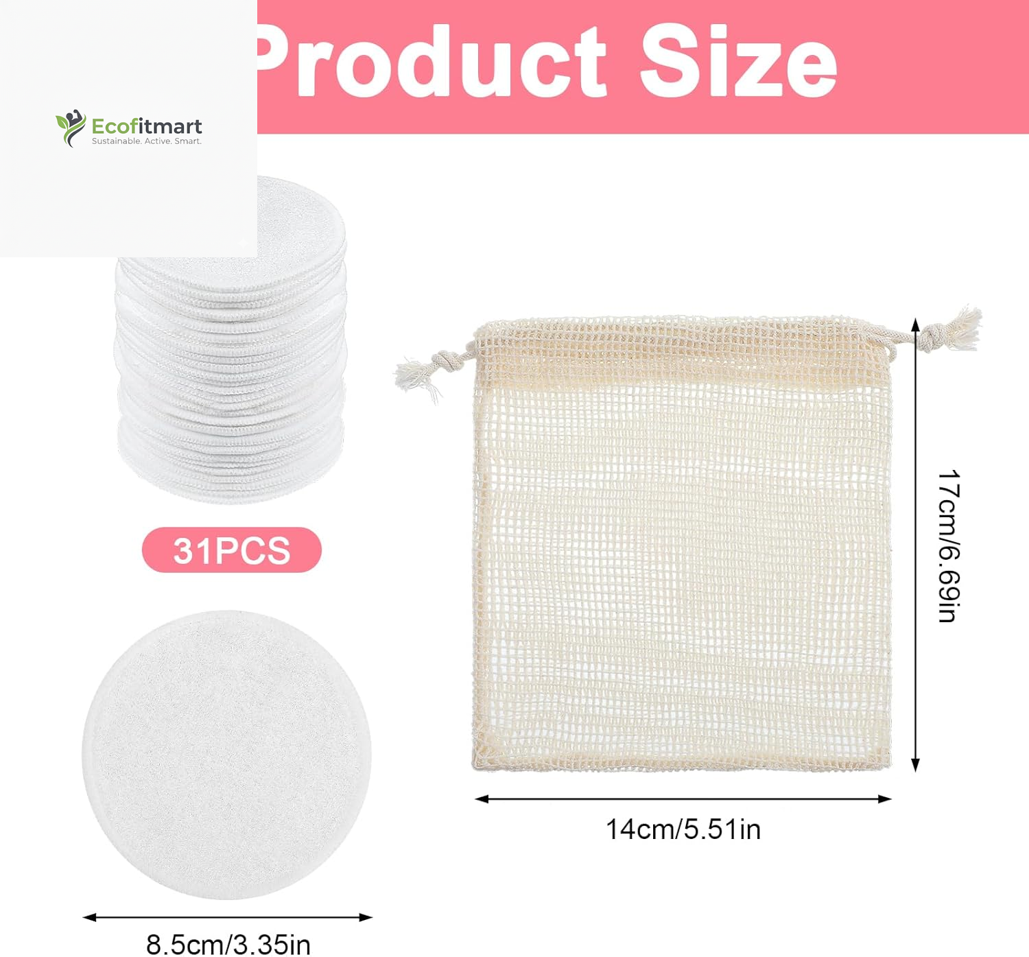 Reusable Eco-Friendly Makeup Remover Pads – 31 Soft Cotton Face Pads for Effortless Cleansing