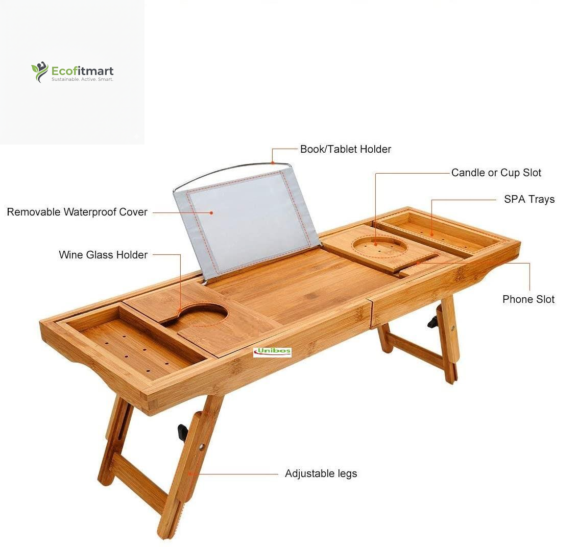 Transform Your Bath into a Spa Oasis with the Adjustable Bamboo Bath Caddy