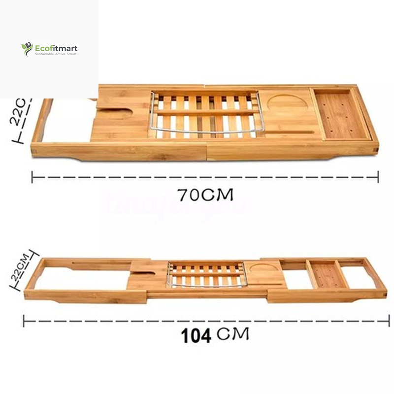 Elegant Bamboo Expandable Bathtub Caddy Tray - Ultimate Luxury for Relaxing Soaks
