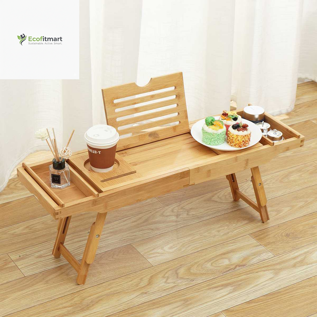 Transform Your Bath into a Spa Oasis with the Adjustable Bamboo Bath Caddy