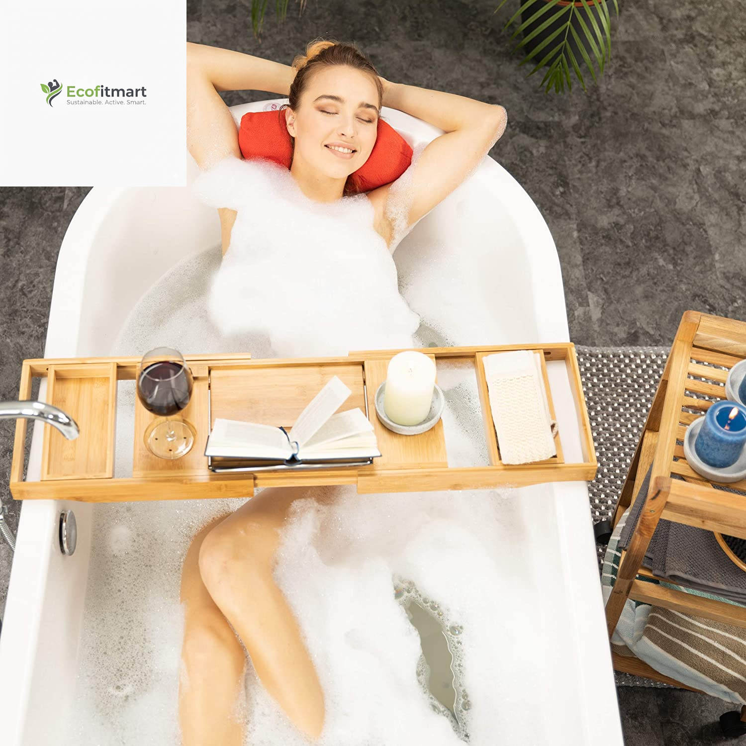 Transform Your Bath into a Spa Oasis with the Adjustable Bamboo Bath Caddy