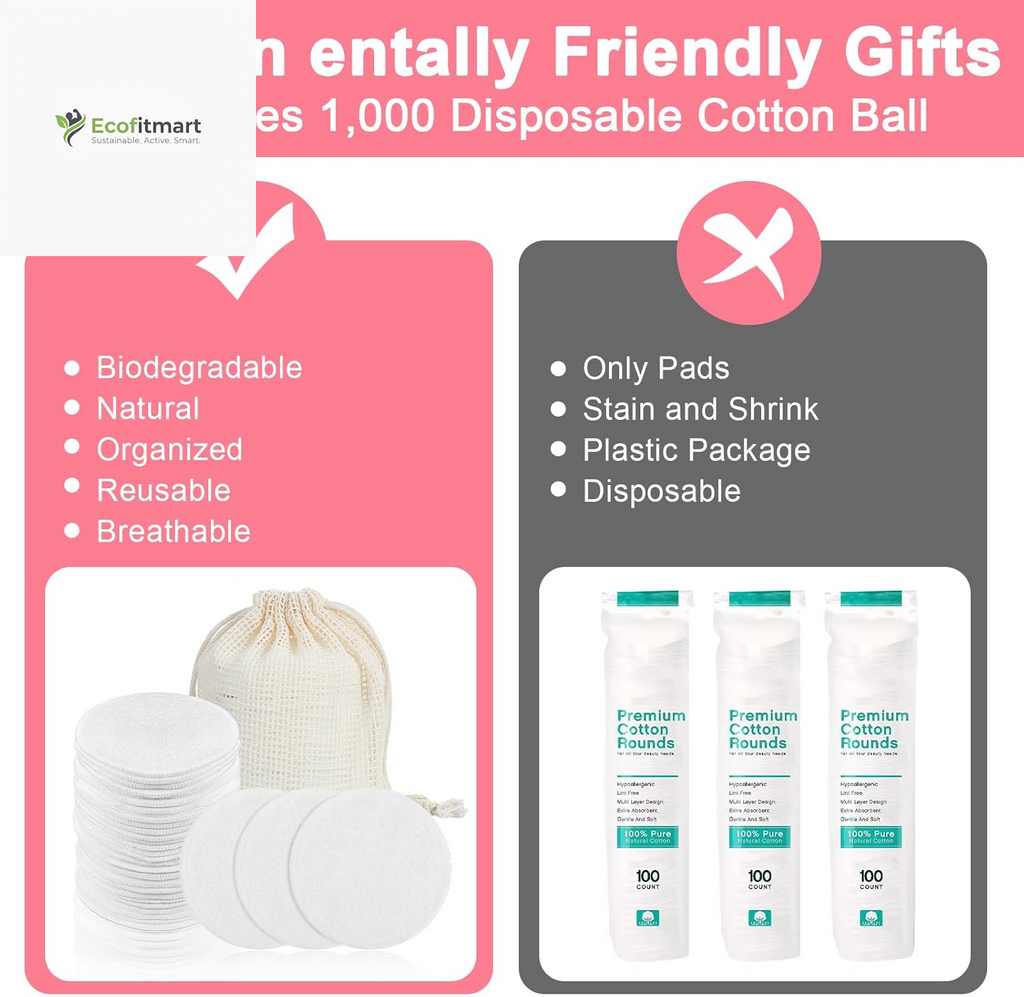 Reusable Eco-Friendly Makeup Remover Pads – 31 Soft Cotton Face Pads for Effortless Cleansing