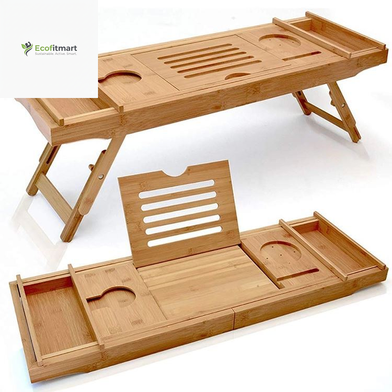 Transform Your Bath into a Spa Oasis with the Adjustable Bamboo Bath Caddy