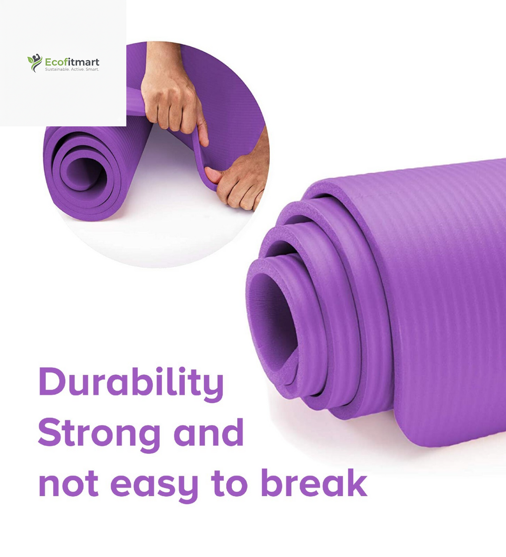 Premium 10mm Non-Slip Yoga Mat - Durable NBR Exercise Mat for Home Fitness and Pilates
