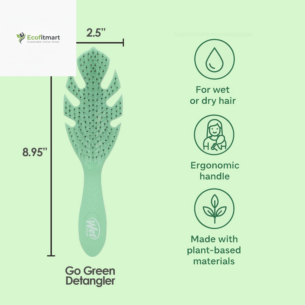Eco-Friendly Leaf Design Wetbrush Go Green Detangler with Intelliflex Bristles